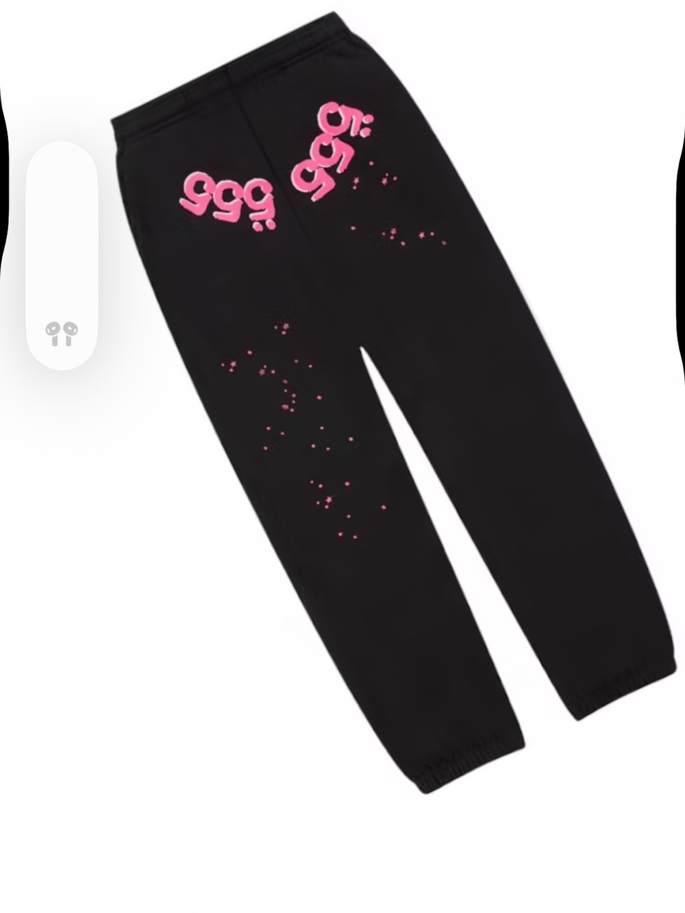 Black Sweatpants with Pink Graphic Logo